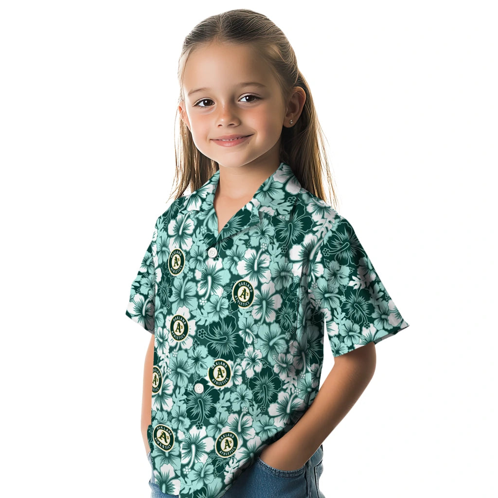 Oakland Athletics Hawaiian Shirt - Hibiscus Blooms | Hula Hawaiian Shirts