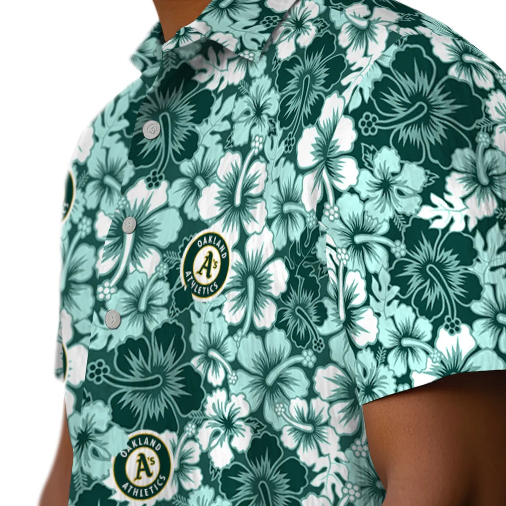 Oakland Athletics Hawaiian Shirt - Hibiscus Blooms | Hula Hawaiian Shirts