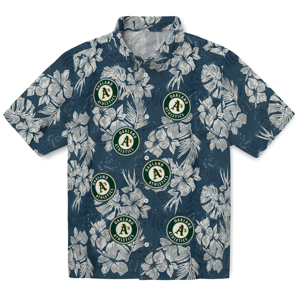 Oakland Athletics Hawaiian Shirt - Hibiscus Flowers | Hula Hawaiian Shirts