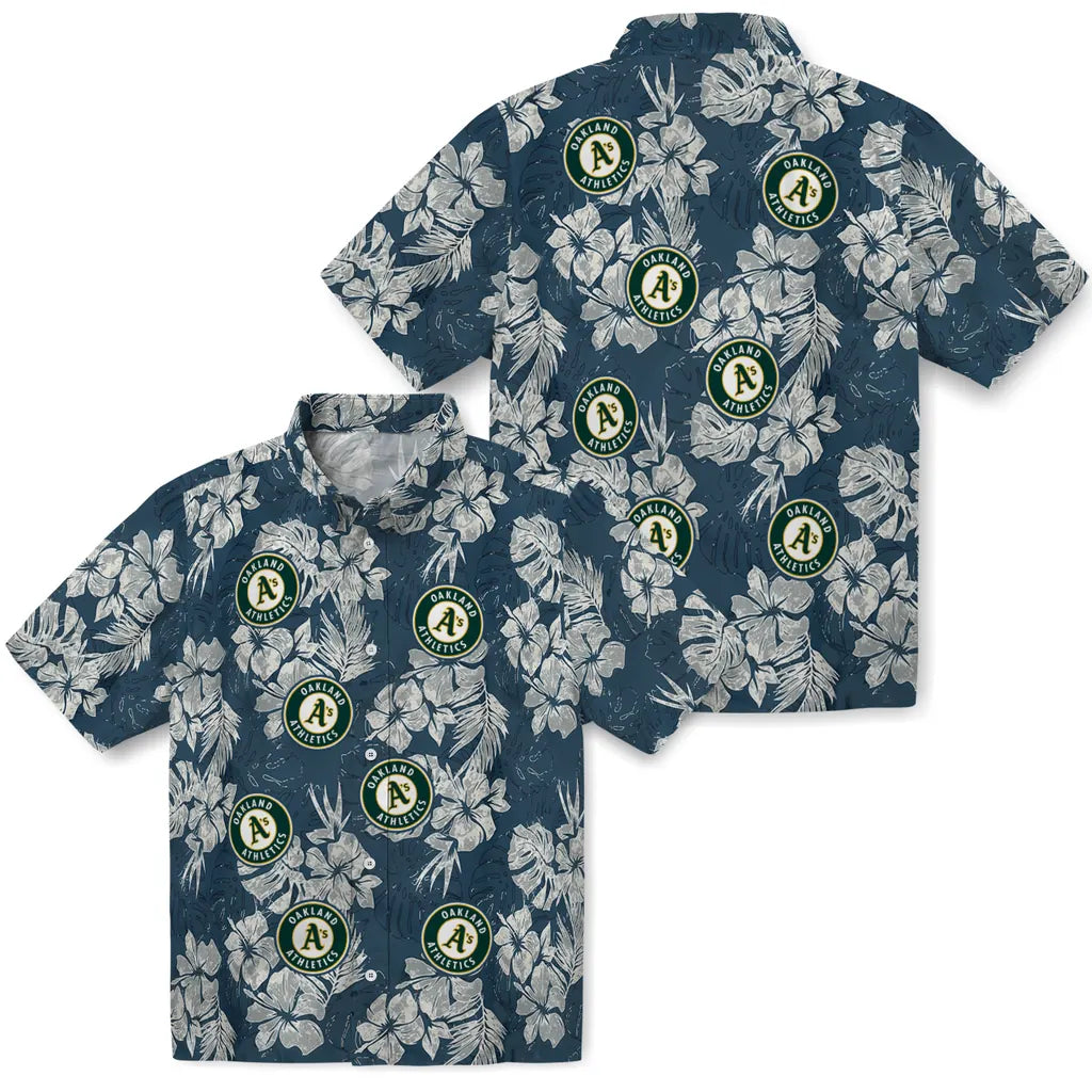 Oakland Athletics Hawaiian Shirt - Hibiscus Flowers | Hula Hawaiian Shirts