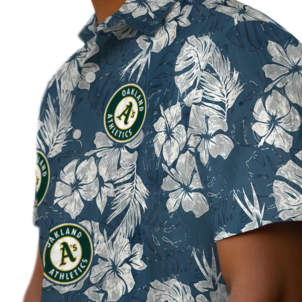 Oakland Athletics Hawaiian Shirt - Hibiscus Flowers | Hula Hawaiian Shirts