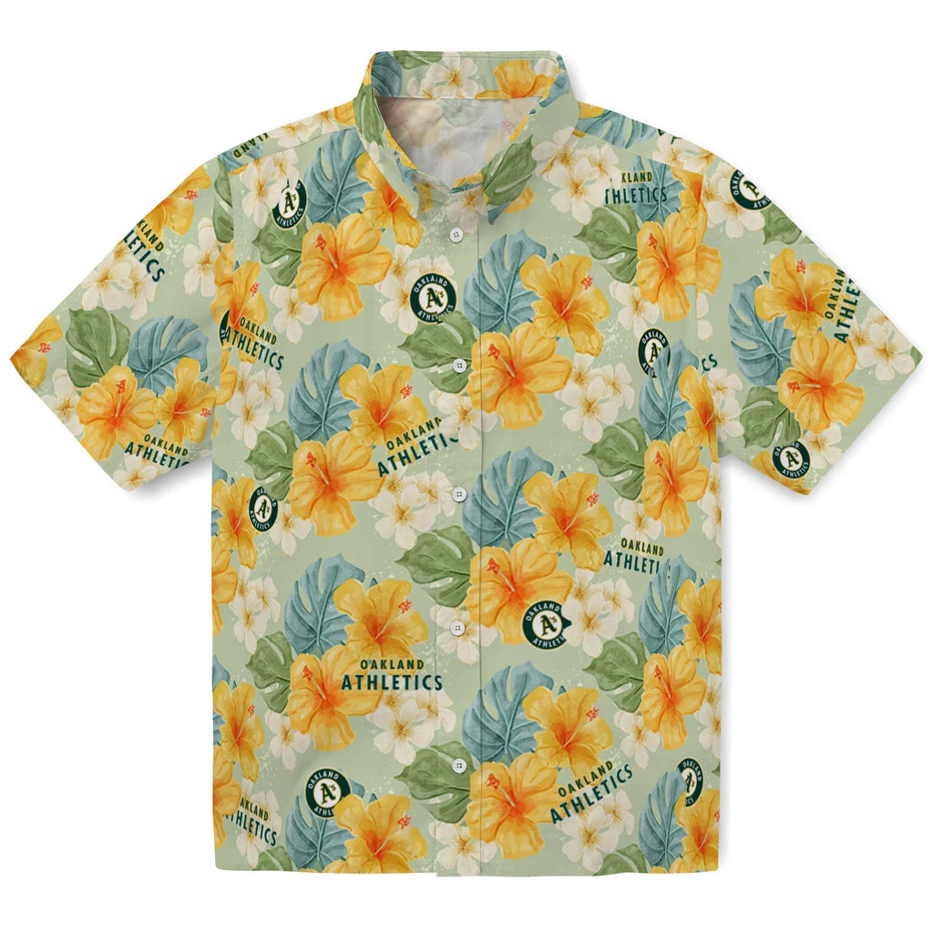 Oakland Athletics Hawaiian Shirt - Hibiscus Mood | Hula Hawaiian Shirts