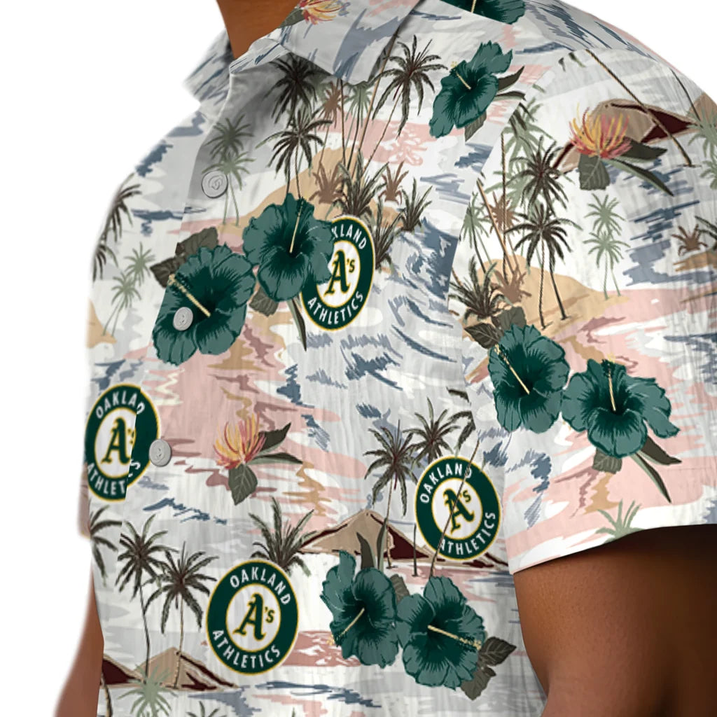Oakland Athletics Hawaiian Shirt - Hibiscus Seaside | Hula Hawaiian Shirts