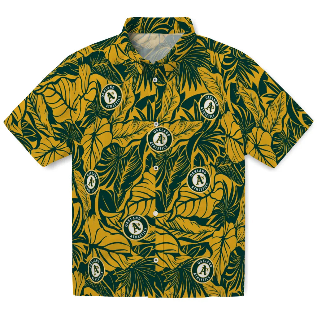 Oakland Athletics Hawaiian Shirt - Monstera Layer | Hula Hawaiian Shirts