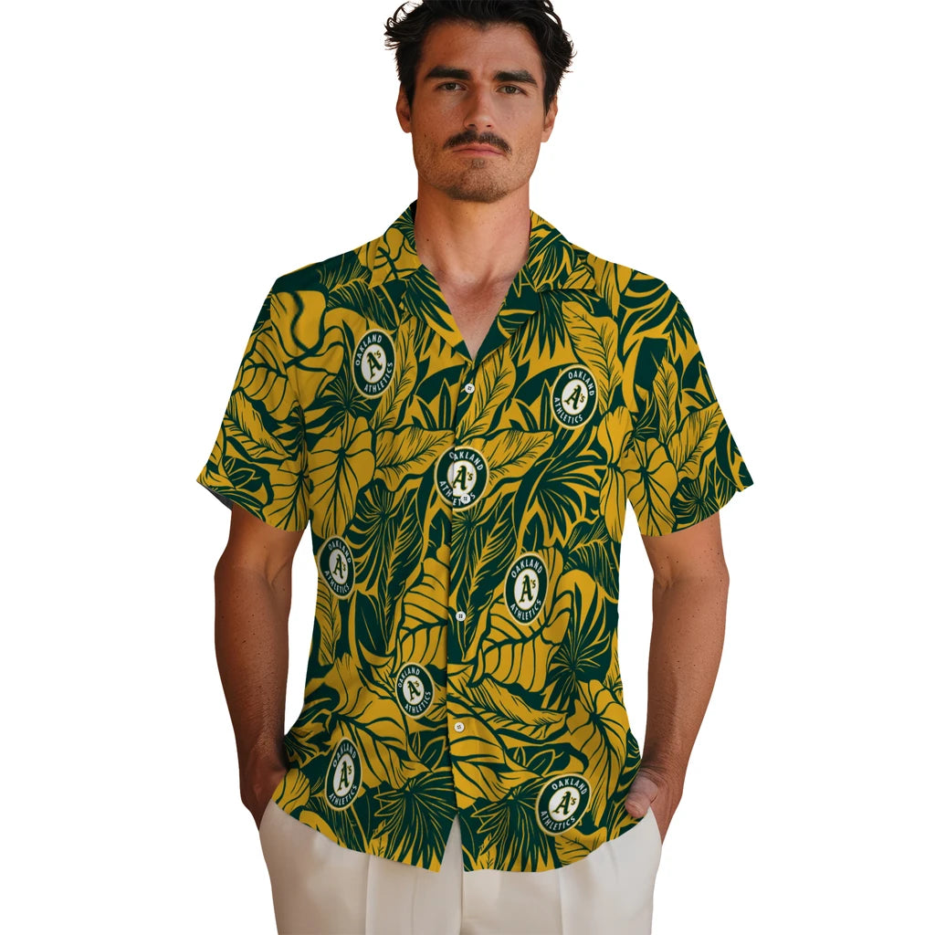 Oakland Athletics Hawaiian Shirt - Monstera Layer | Hula Hawaiian Shirts
