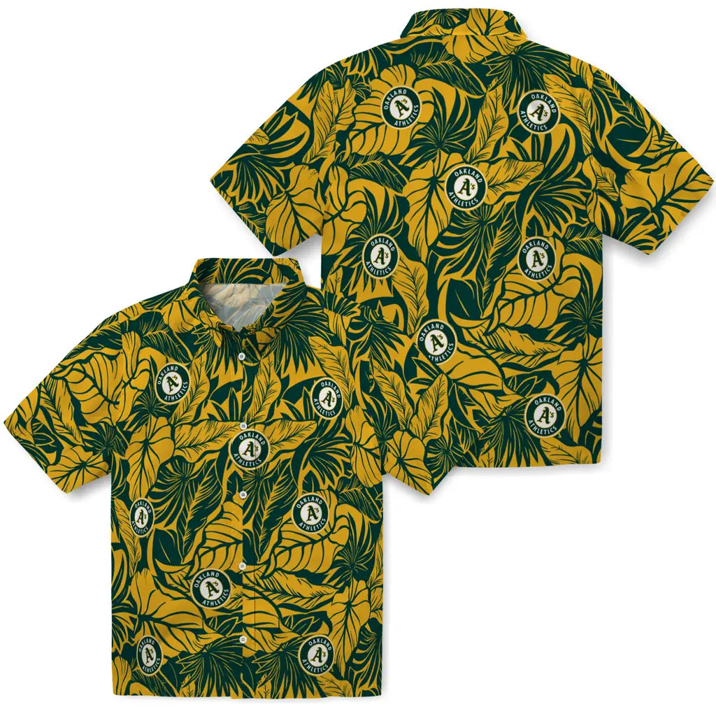 Oakland Athletics Hawaiian Shirt - Monstera Layer | Hula Hawaiian Shirts