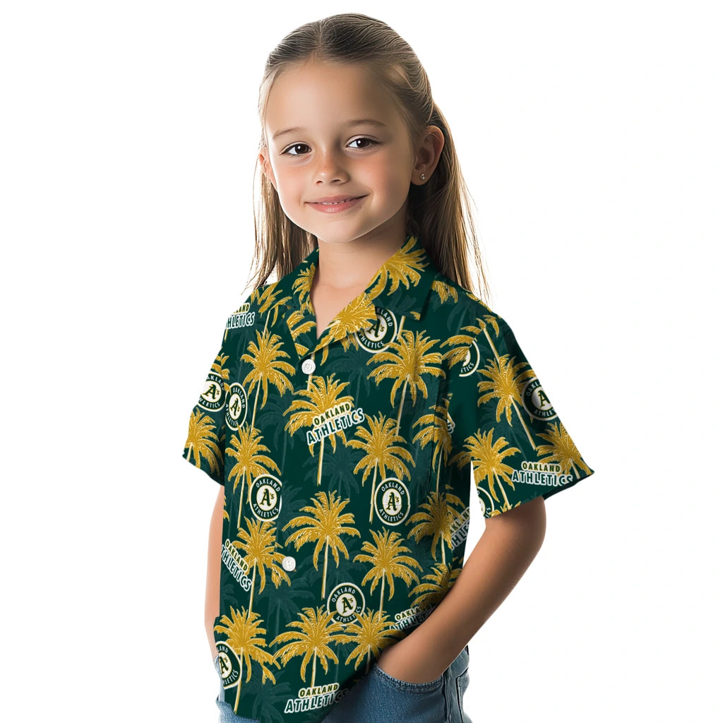 Oakland Athletics Hawaiian Shirt - Palm Tree Motif | Hula Hawaiian Shirts