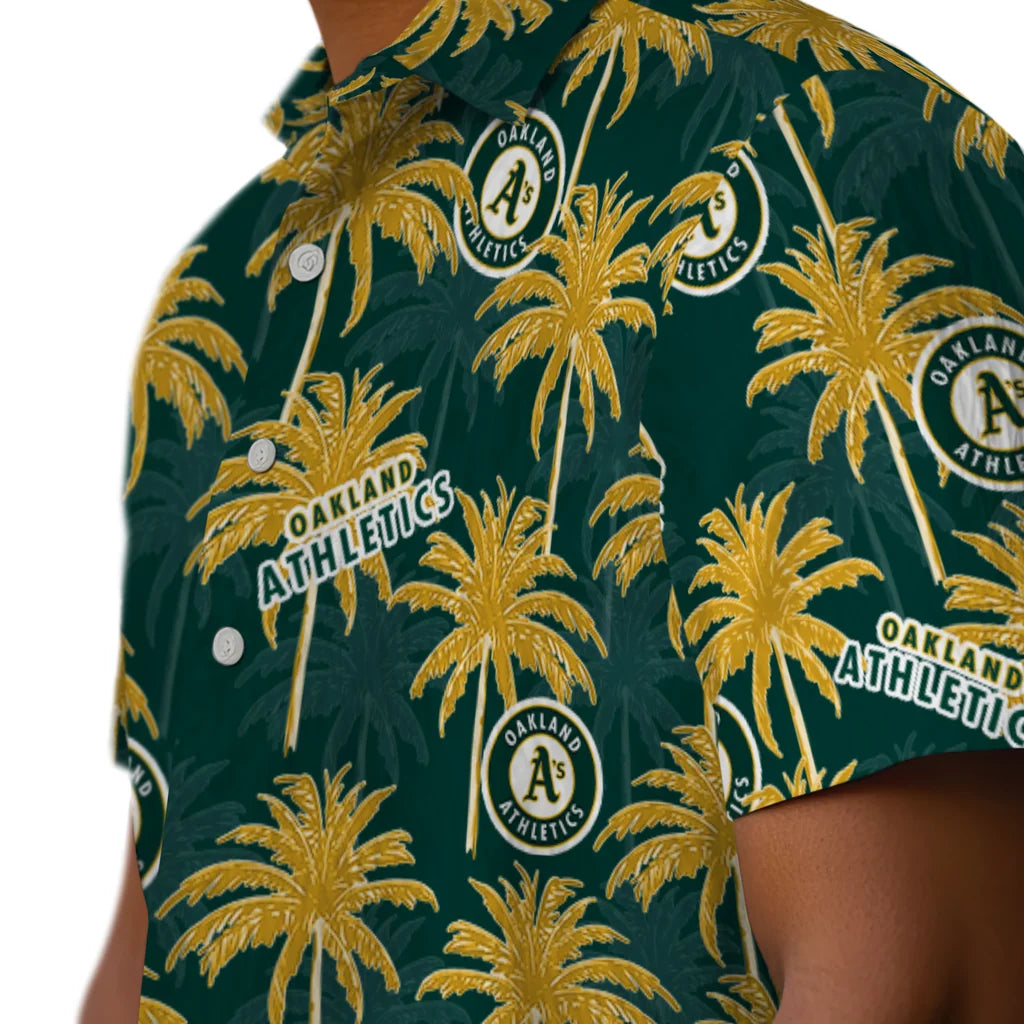 Oakland Athletics Hawaiian Shirt - Palm Tree Motif | Hula Hawaiian Shirts