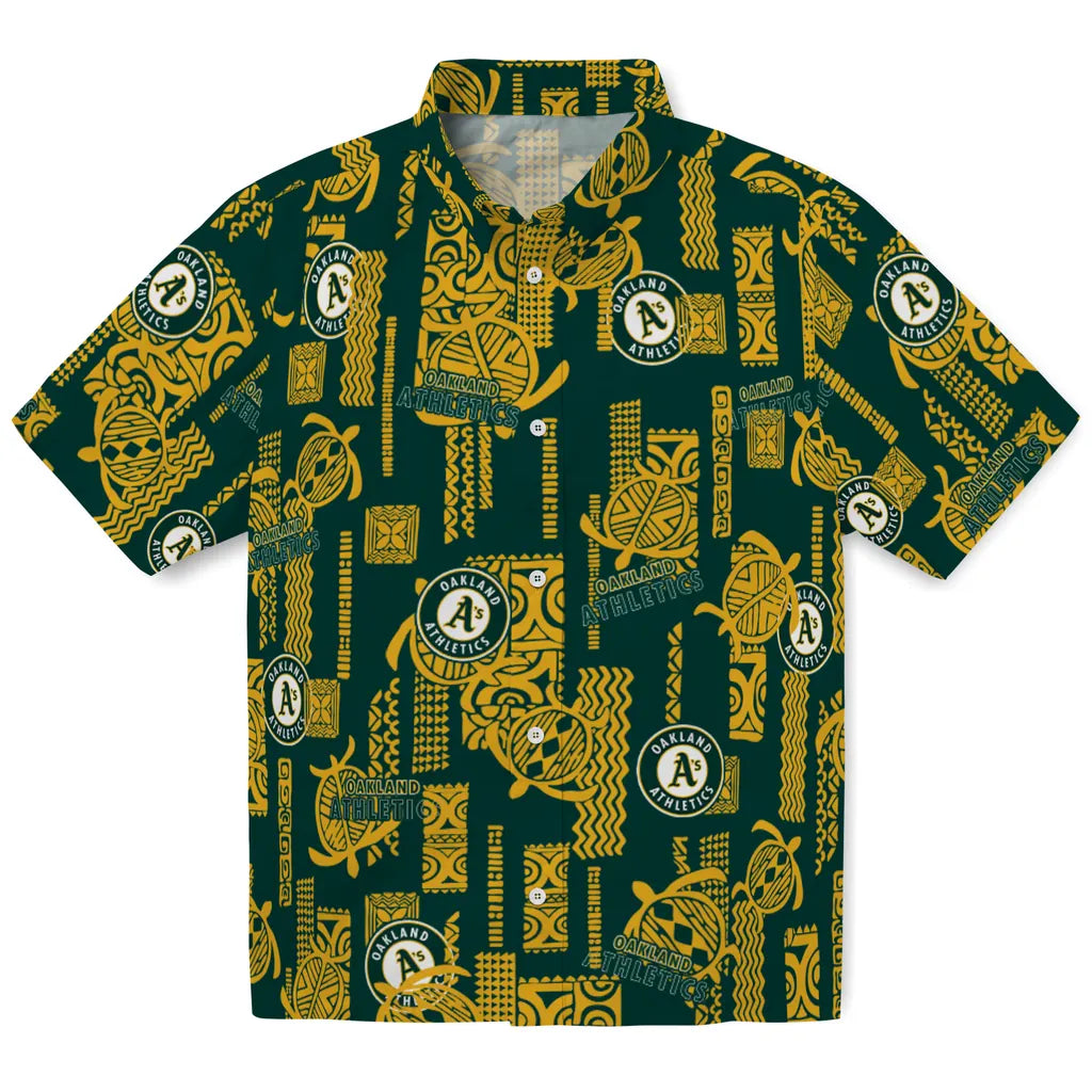 Oakland Athletics Hawaiian Shirt - Turtle Lines | Hula Hawaiian Shirts