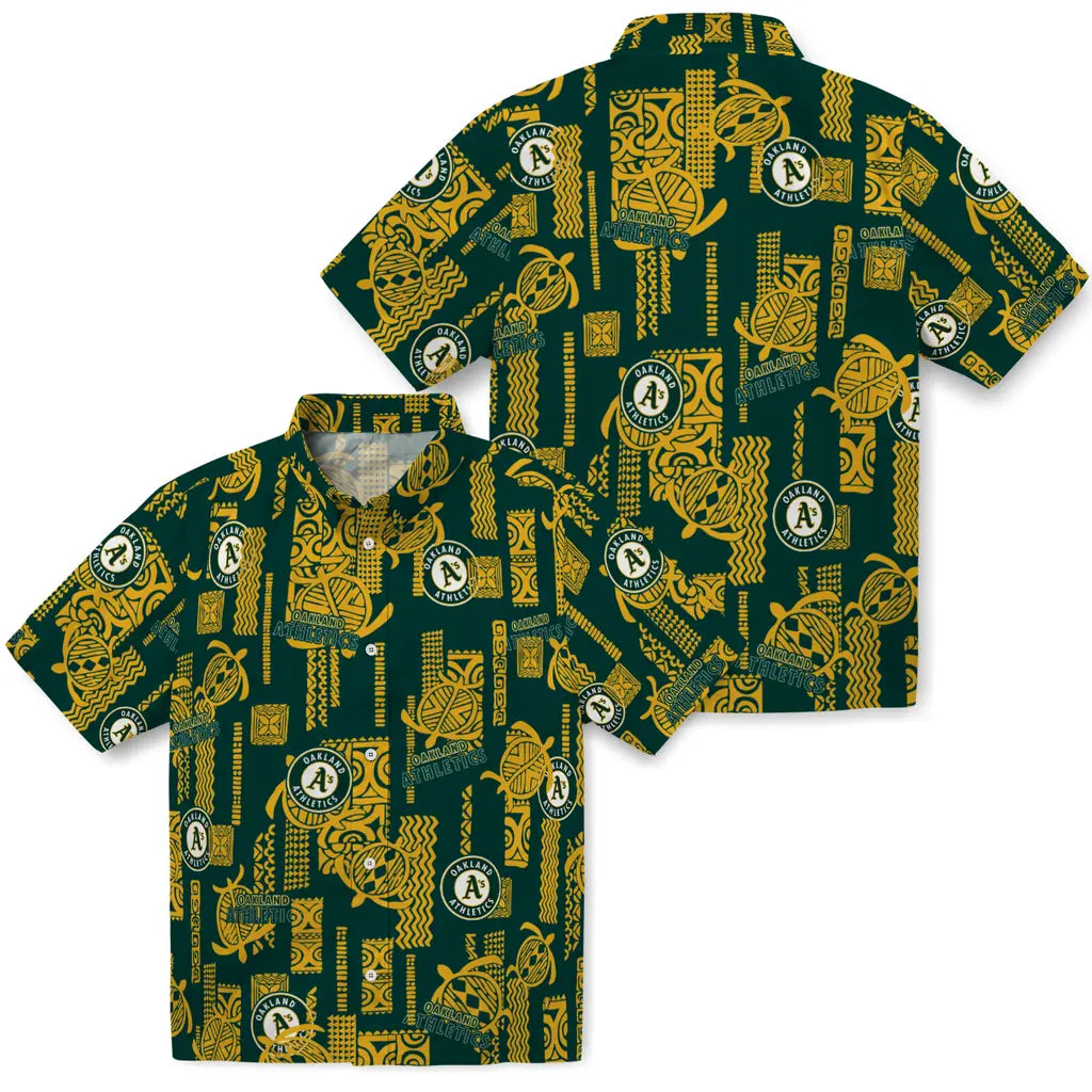 Oakland Athletics Hawaiian Shirt - Turtle Lines | Hula Hawaiian Shirts