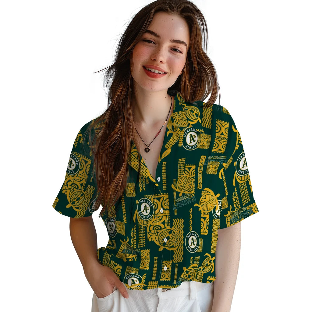 Oakland Athletics Hawaiian Shirt - Turtle Lines | Hula Hawaiian Shirts
