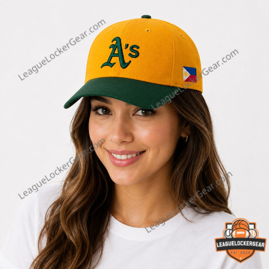 Oakland Athletics Philippines Flag Baseball Cap - LeagueLockerGear