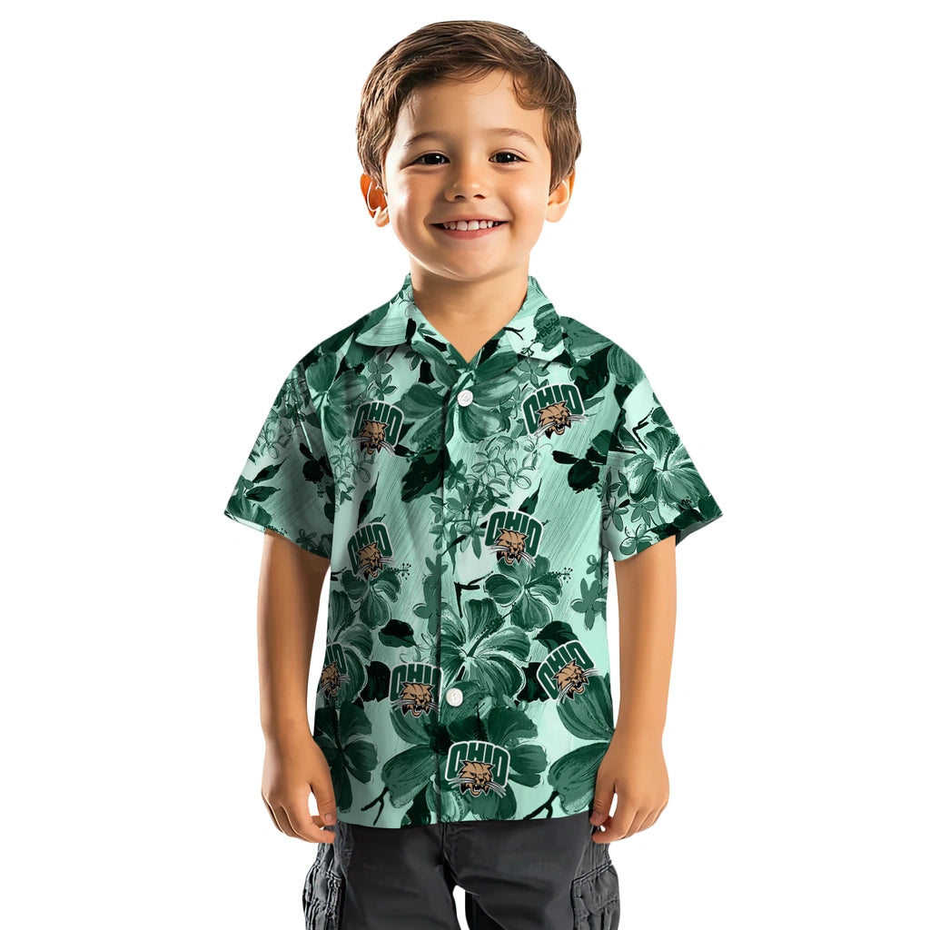 Ohio Bobcats Hawaiian Shirt - Hibiscus Arrangement | Hula Hawaiian Shirts