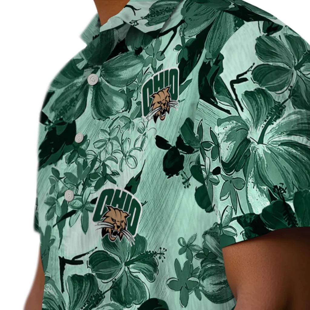 Ohio Bobcats Hawaiian Shirt - Hibiscus Arrangement | Hula Hawaiian Shirts
