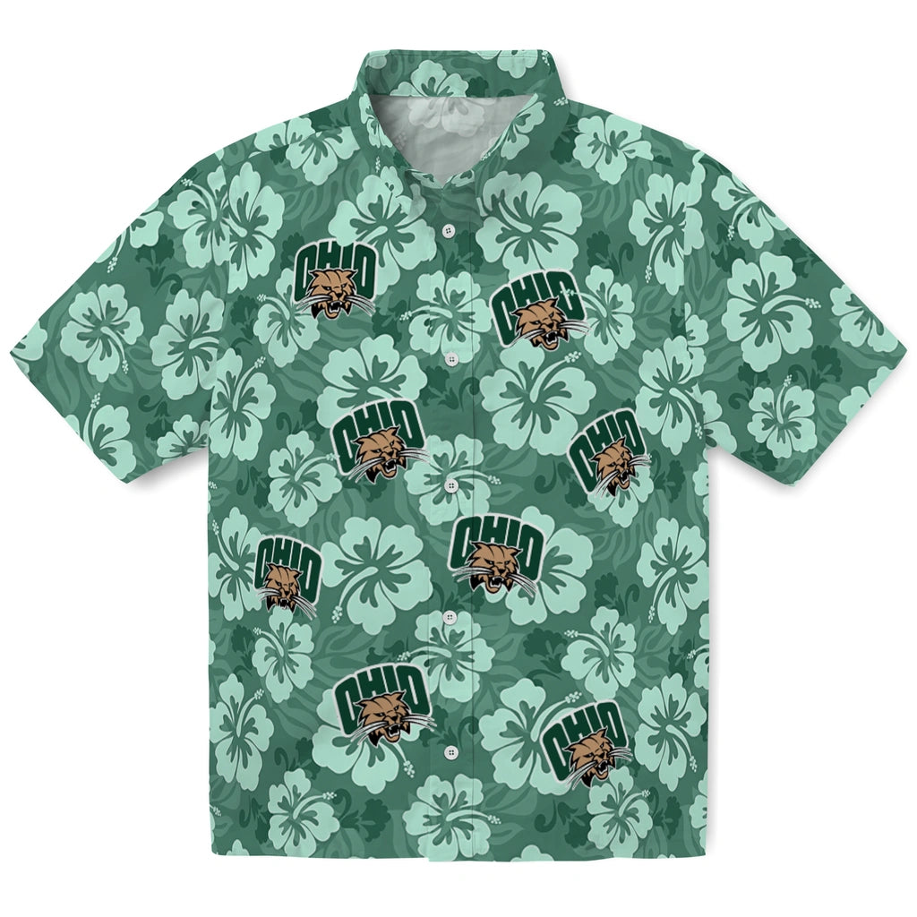 Ohio Bobcats Hawaiian Shirt - Hibiscus Cluster | Hula Hawaiian Shirts