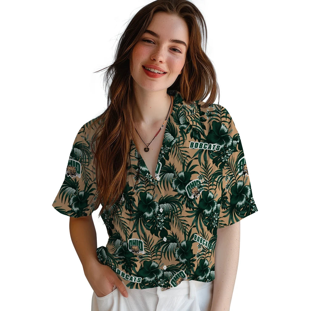 Ohio Bobcats Hawaiian Shirt - Hibiscus Exotic | Hula Hawaiian Shirts