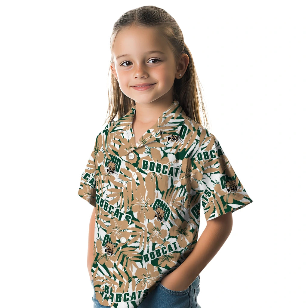 Ohio Bobcats Hawaiian Shirt - Hibiscus Overlay | Hula Hawaiian Shirts