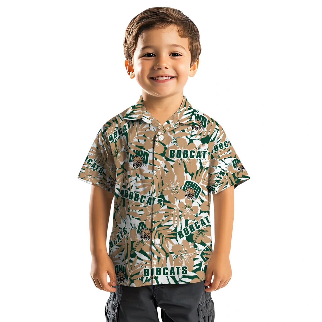Ohio Bobcats Hawaiian Shirt - Hibiscus Overlay | Hula Hawaiian Shirts