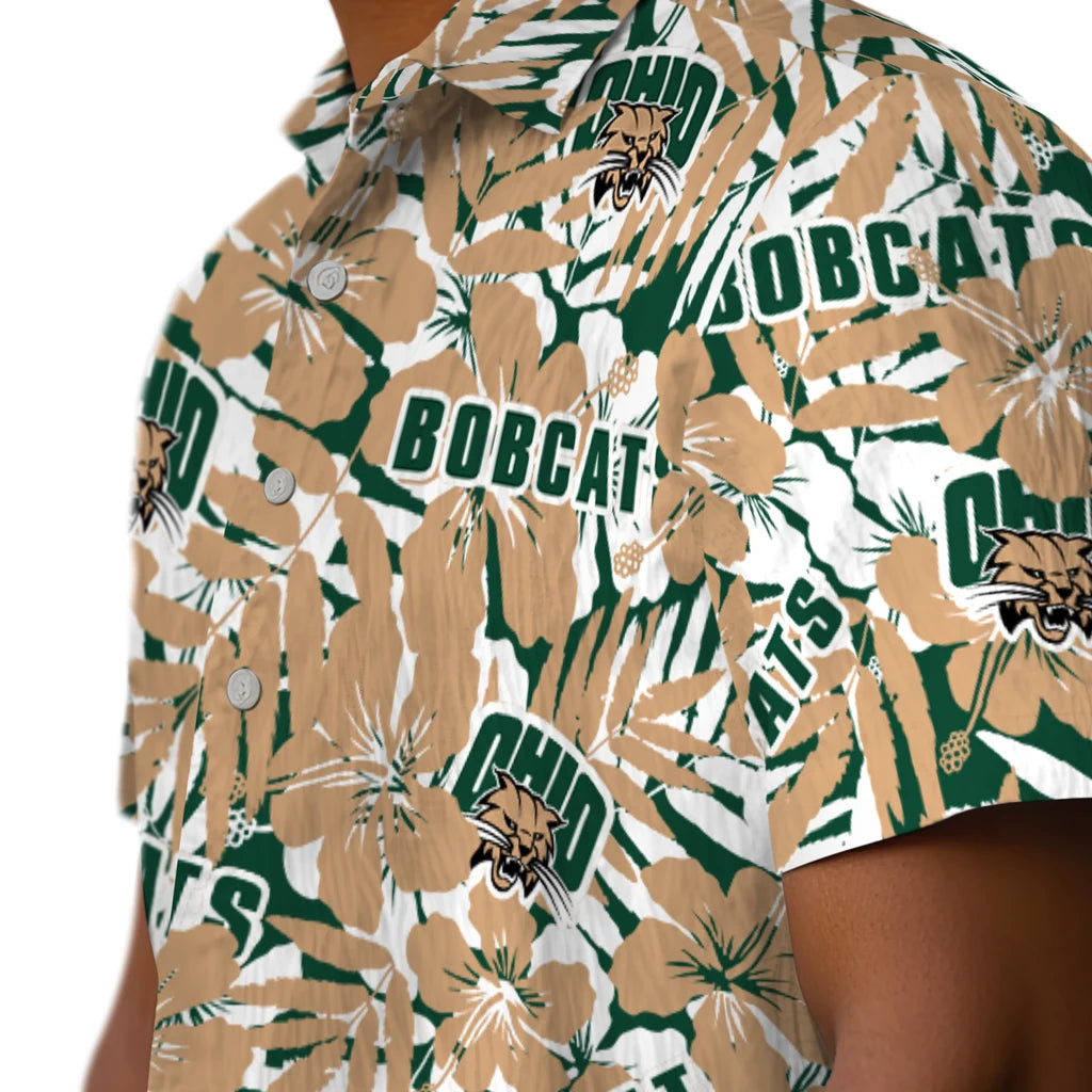 Ohio Bobcats Hawaiian Shirt - Hibiscus Overlay | Hula Hawaiian Shirts