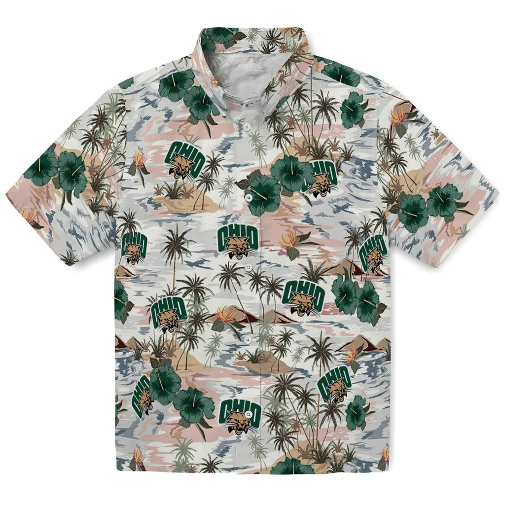 Ohio Bobcats Hawaiian Shirt - Hibiscus Seaside | Hula Hawaiian Shirts