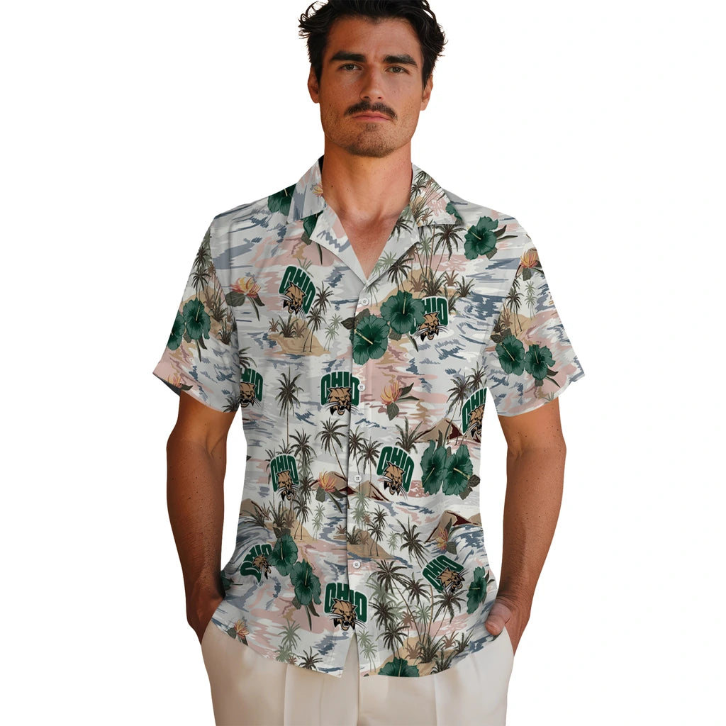 Ohio Bobcats Hawaiian Shirt - Hibiscus Seaside | Hula Hawaiian Shirts