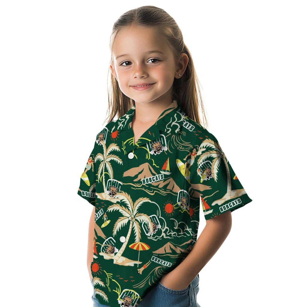 Ohio Bobcats Hawaiian Shirt - Palm Tree Island | Hula Hawaiian Shirts