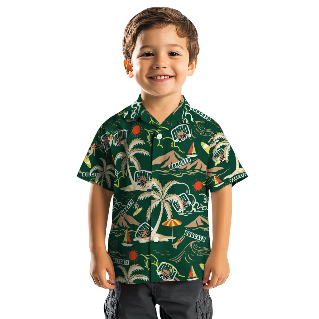 Ohio Bobcats Hawaiian Shirt - Palm Tree Island | Hula Hawaiian Shirts