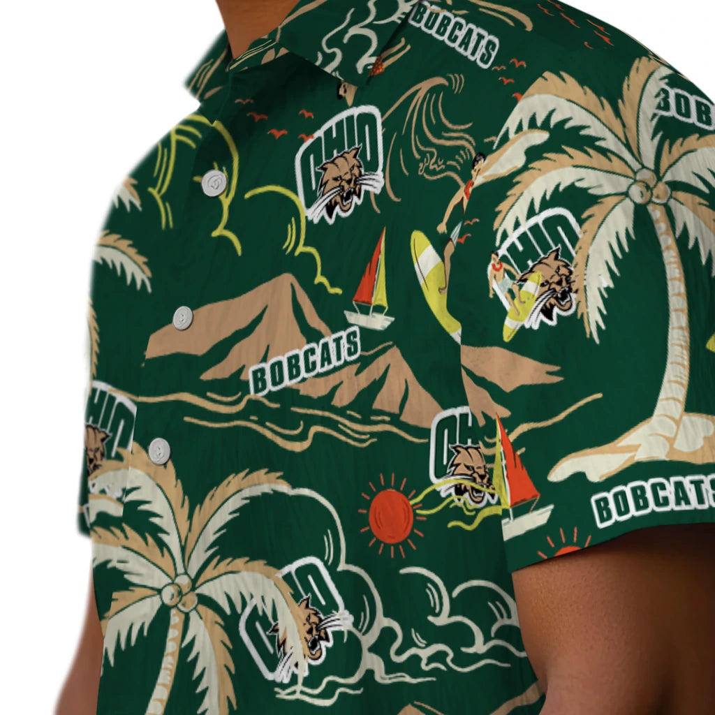 Ohio Bobcats Hawaiian Shirt - Palm Tree Island | Hula Hawaiian Shirts