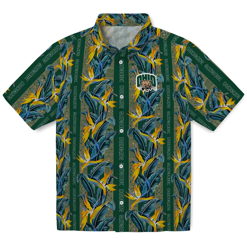 Ohio Bobcats Hawaiian Shirt - Paradise Vines | Hula Hawaiian Shirts