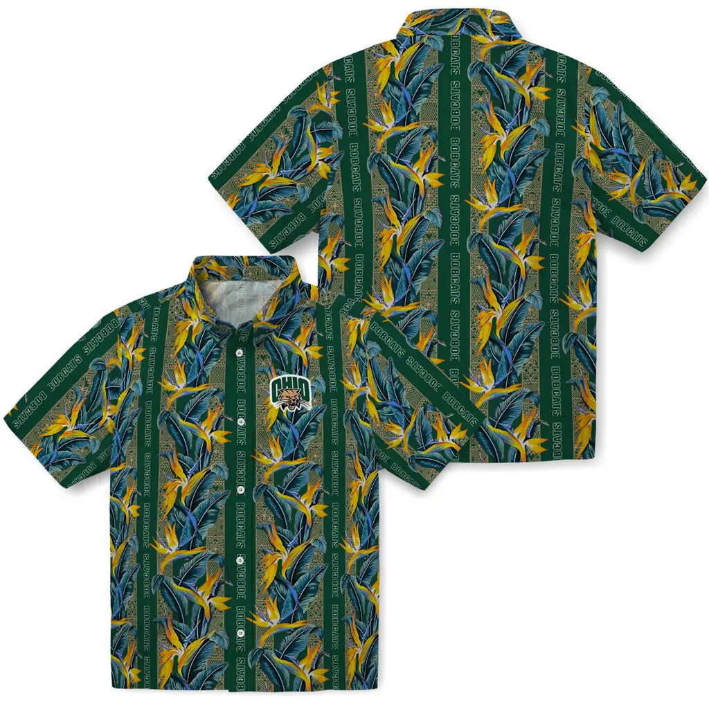 Ohio Bobcats Hawaiian Shirt - Paradise Vines | Hula Hawaiian Shirts