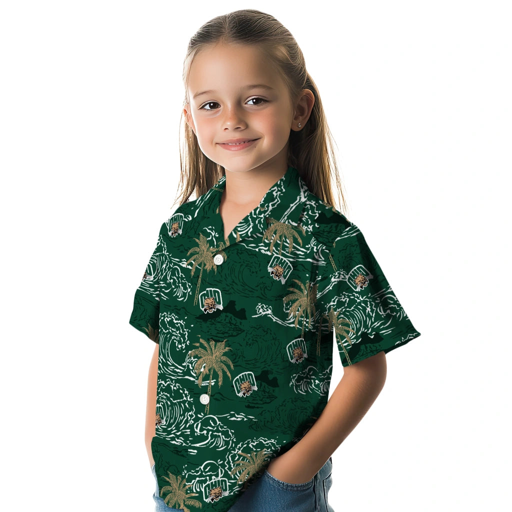 Ohio Bobcats Hawaiian Shirt - Wave Palm | Hula Hawaiian Shirts