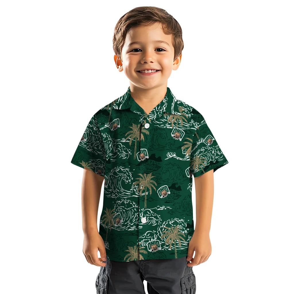 Ohio Bobcats Hawaiian Shirt - Wave Palm | Hula Hawaiian Shirts