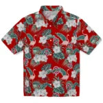 Ohio State Buckeyes Hawaiian Shirt - Flamingo and Hibiscus | Hula Hawaiian Shirts