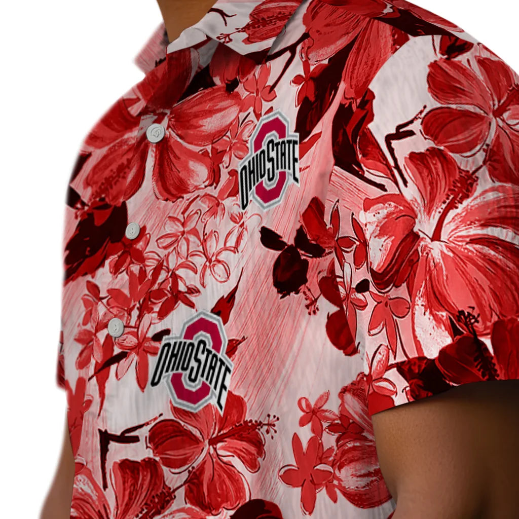 Ohio State Buckeyes Hawaiian Shirt - Hibiscus Arrangement | Hula Hawaiian Shirts