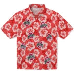 Ohio State Buckeyes Hawaiian Shirt - Hibiscus Cluster | Hula Hawaiian Shirts