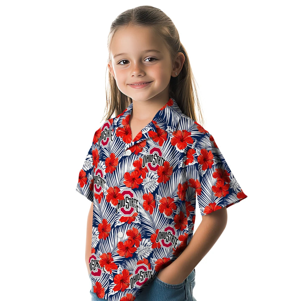 Ohio State Buckeyes Hawaiian Shirt - Hibiscus Fiesta | Hula Hawaiian Shirts