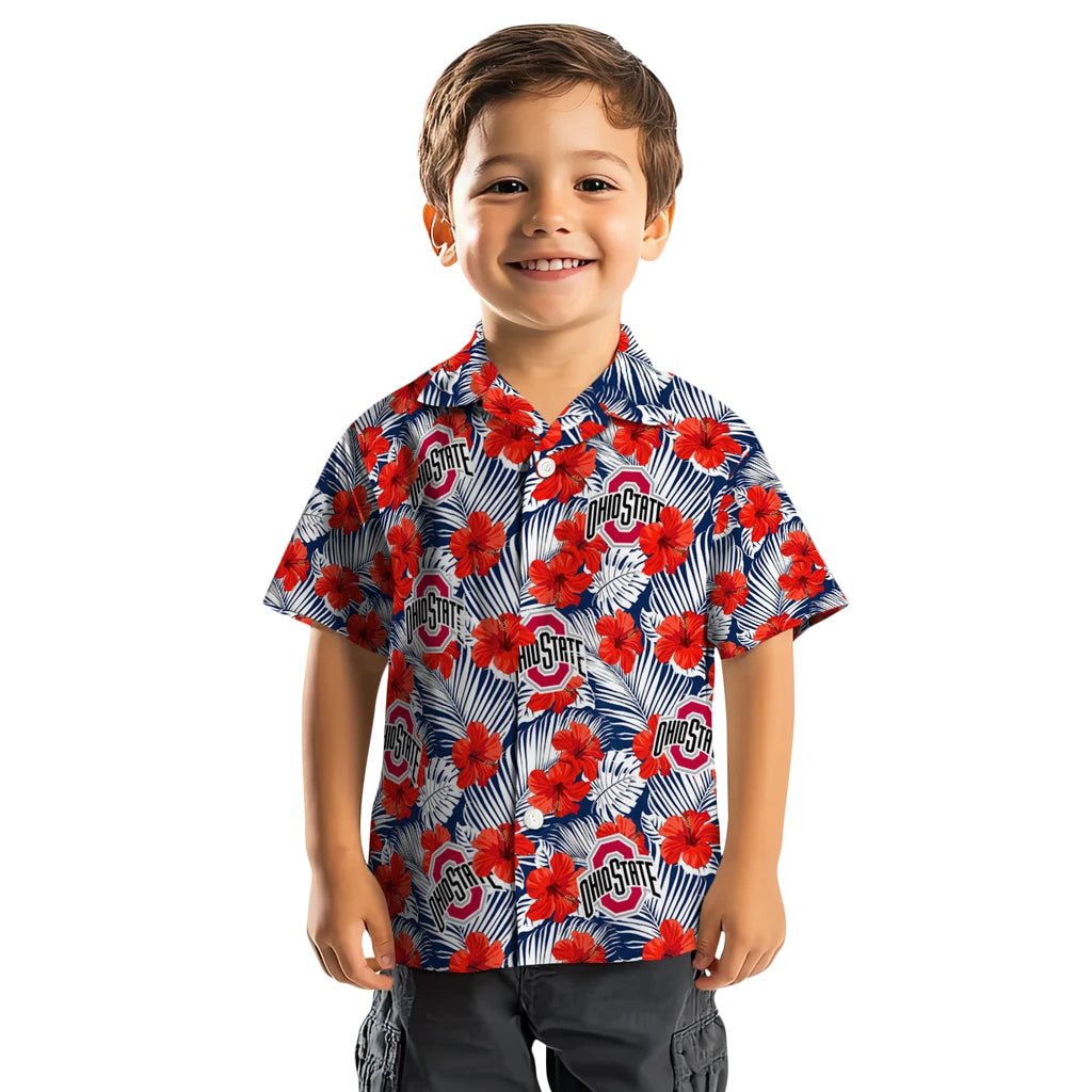 Ohio State Buckeyes Hawaiian Shirt - Hibiscus Fiesta | Hula Hawaiian Shirts