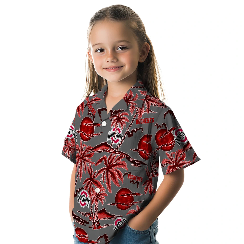 Ohio State Buckeyes Hawaiian Shirt - Palm Sunset | Hula Hawaiian Shirts