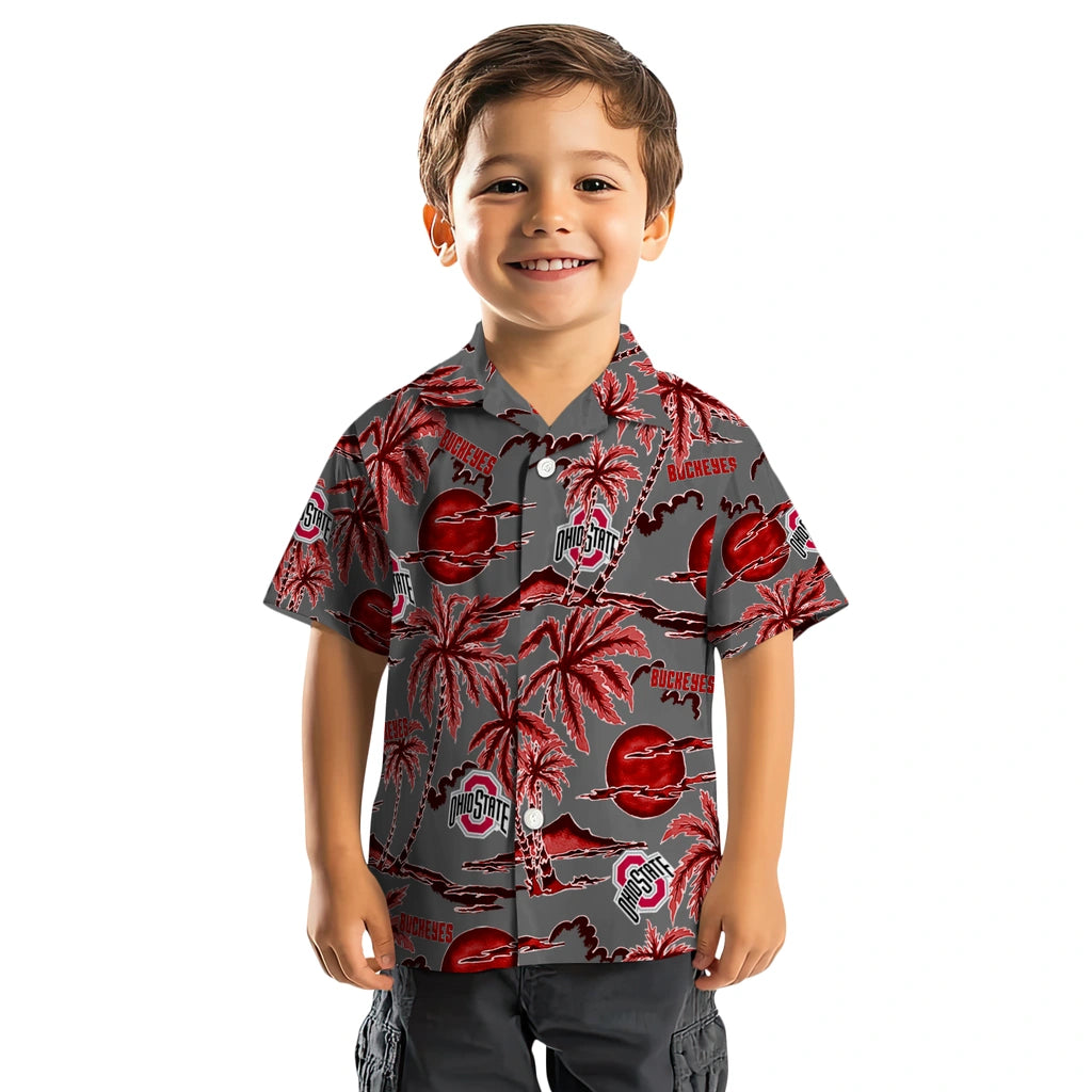 Ohio State Buckeyes Hawaiian Shirt - Palm Sunset | Hula Hawaiian Shirts