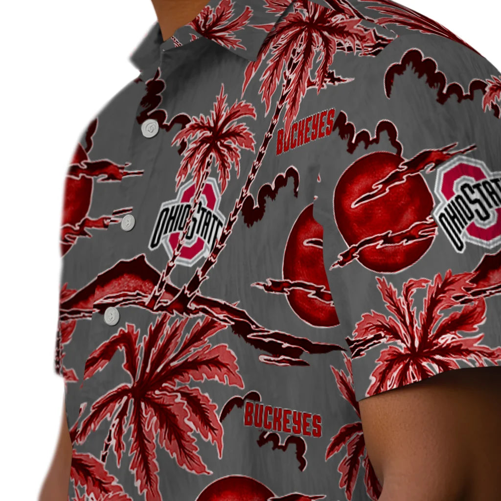 Ohio State Buckeyes Hawaiian Shirt - Palm Sunset | Hula Hawaiian Shirts