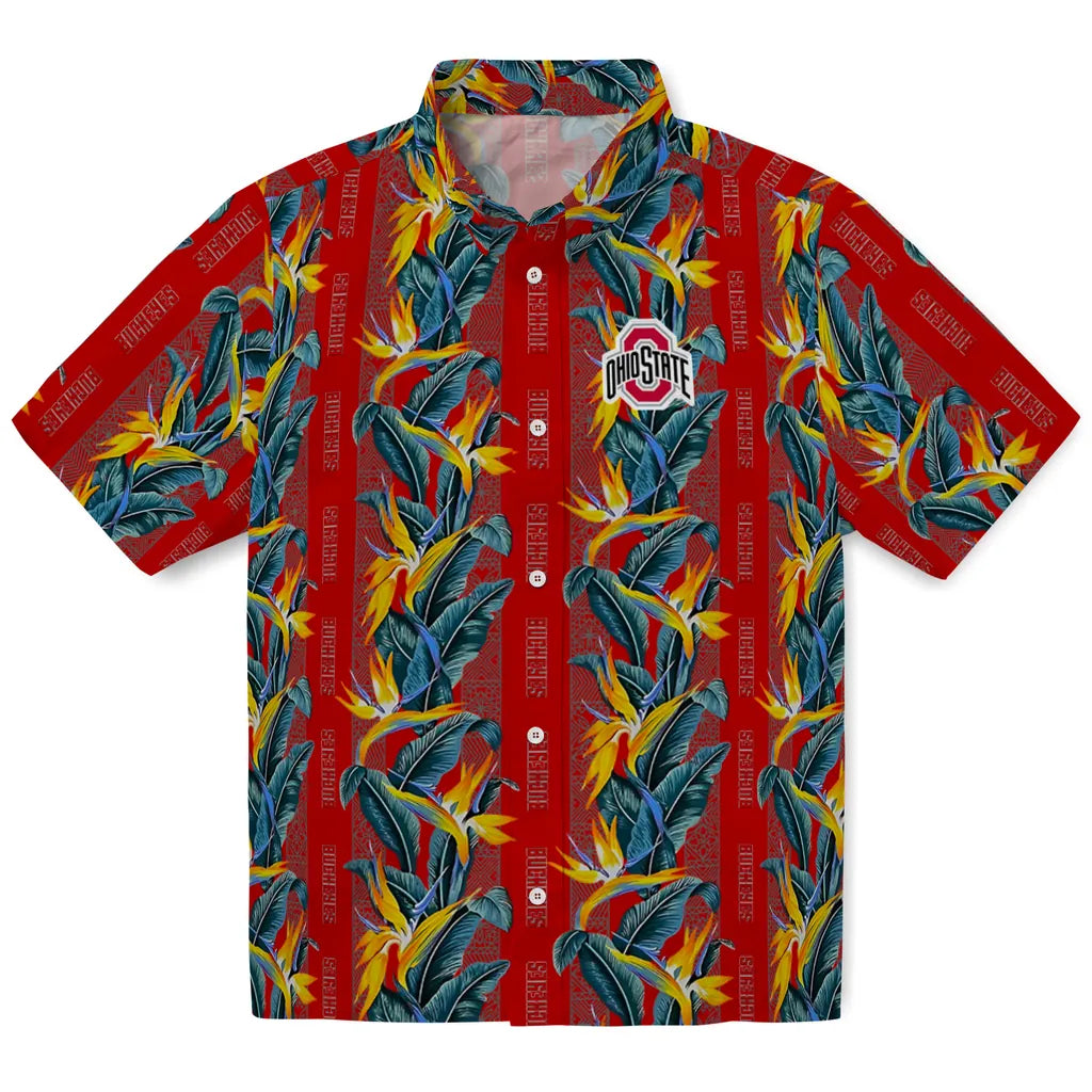 Ohio State Buckeyes Hawaiian Shirt - Paradise Vines | Hula Hawaiian Shirts