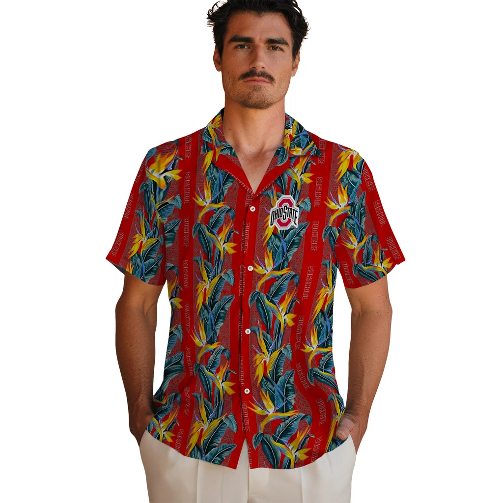 Ohio State Buckeyes Hawaiian Shirt - Paradise Vines | Hula Hawaiian Shirts