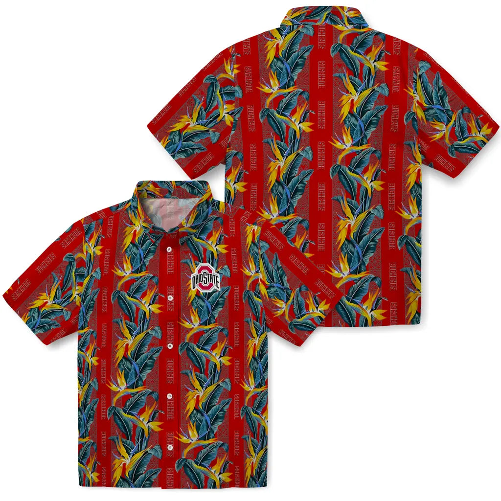 Ohio State Buckeyes Hawaiian Shirt - Paradise Vines | Hula Hawaiian Shirts