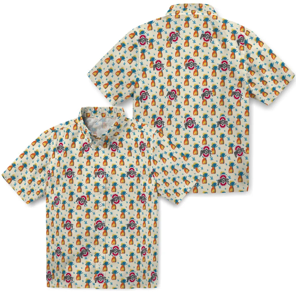 Ohio State Buckeyes Hawaiian Shirt - Pineapple Delight | Hula Hawaiian Shirts