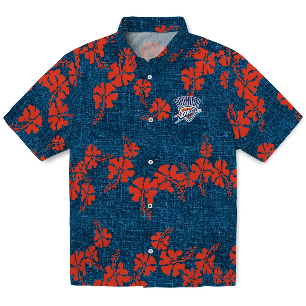 Oklahoma City Thunder Hawaiian Shirt - 50th State Flower | Hula Hawaiian Shirts