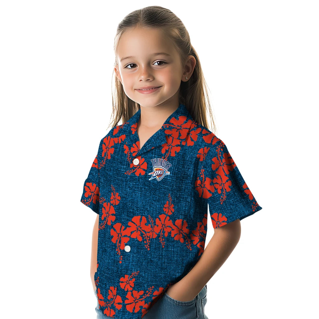 Oklahoma City Thunder Hawaiian Shirt - 50th State Flower | Hula Hawaiian Shirts