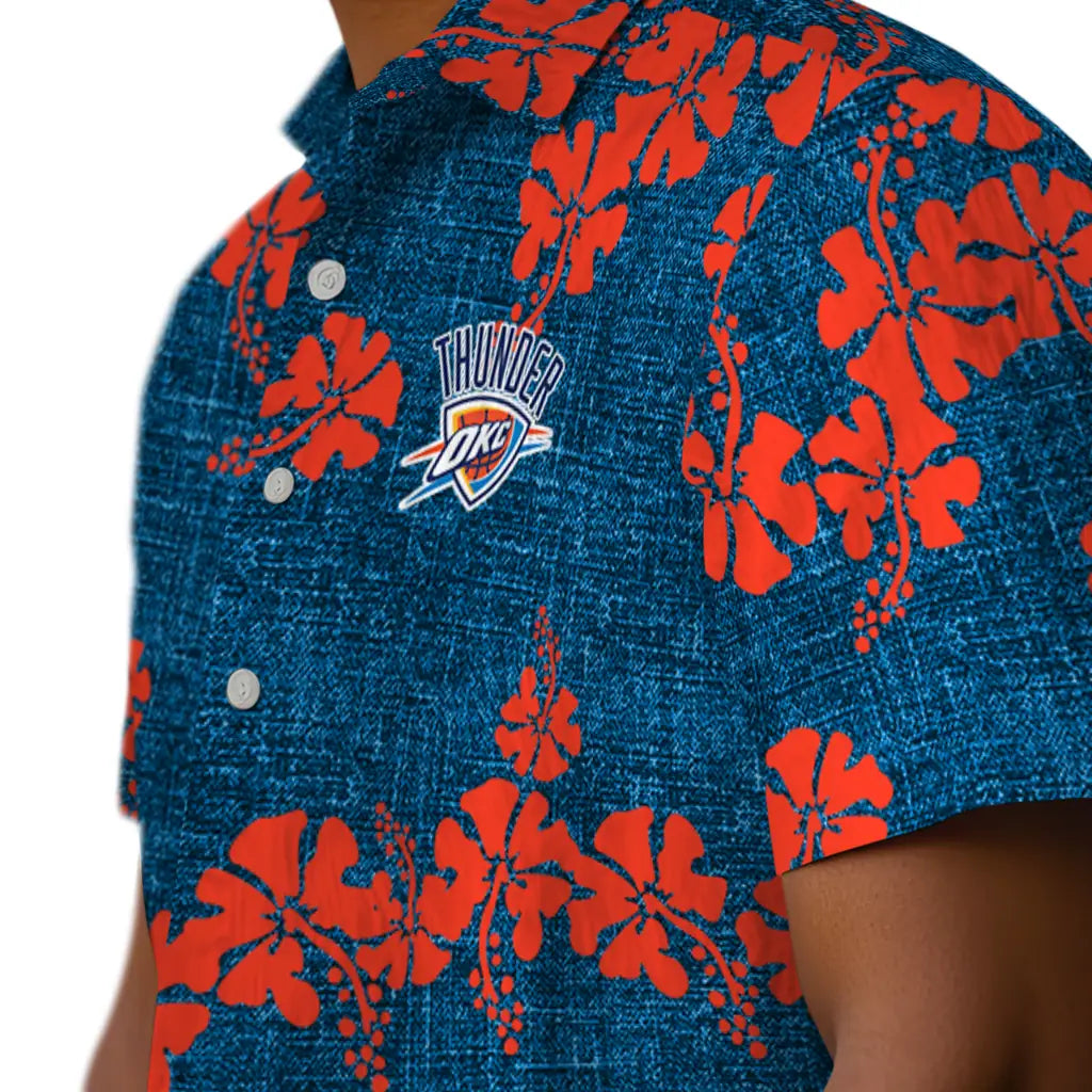 Oklahoma City Thunder Hawaiian Shirt - 50th State Flower | Hula Hawaiian Shirts
