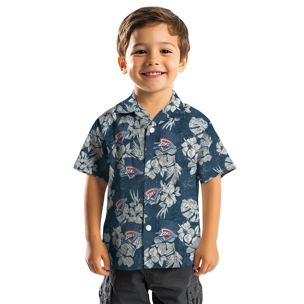 Oklahoma City Thunder Hawaiian Shirt - Hibiscus Flowers | Hula Hawaiian Shirts