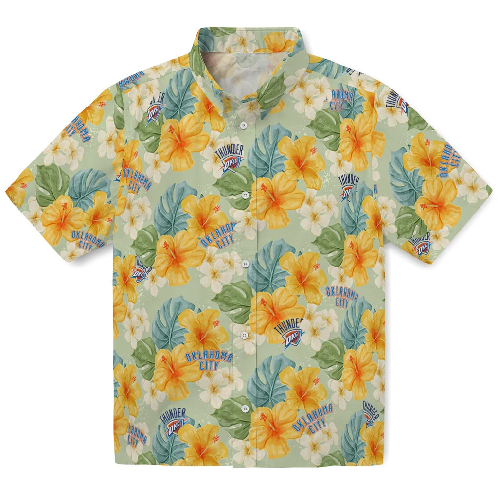Oklahoma City Thunder Hawaiian Shirt - Hibiscus Mood | Hula Hawaiian Shirts