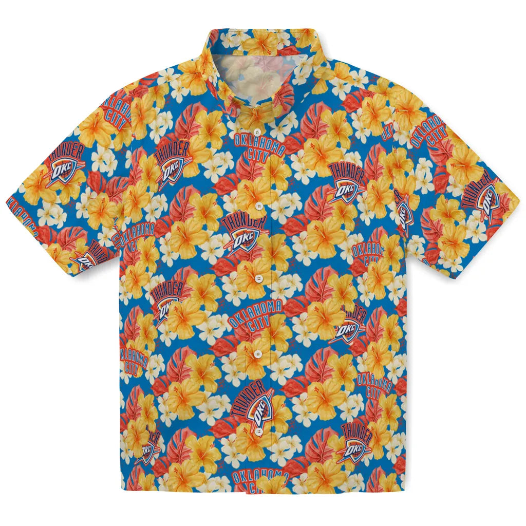 Oklahoma City Thunder Hawaiian Shirt - Hibiscus Tropics | Hula Hawaiian Shirts